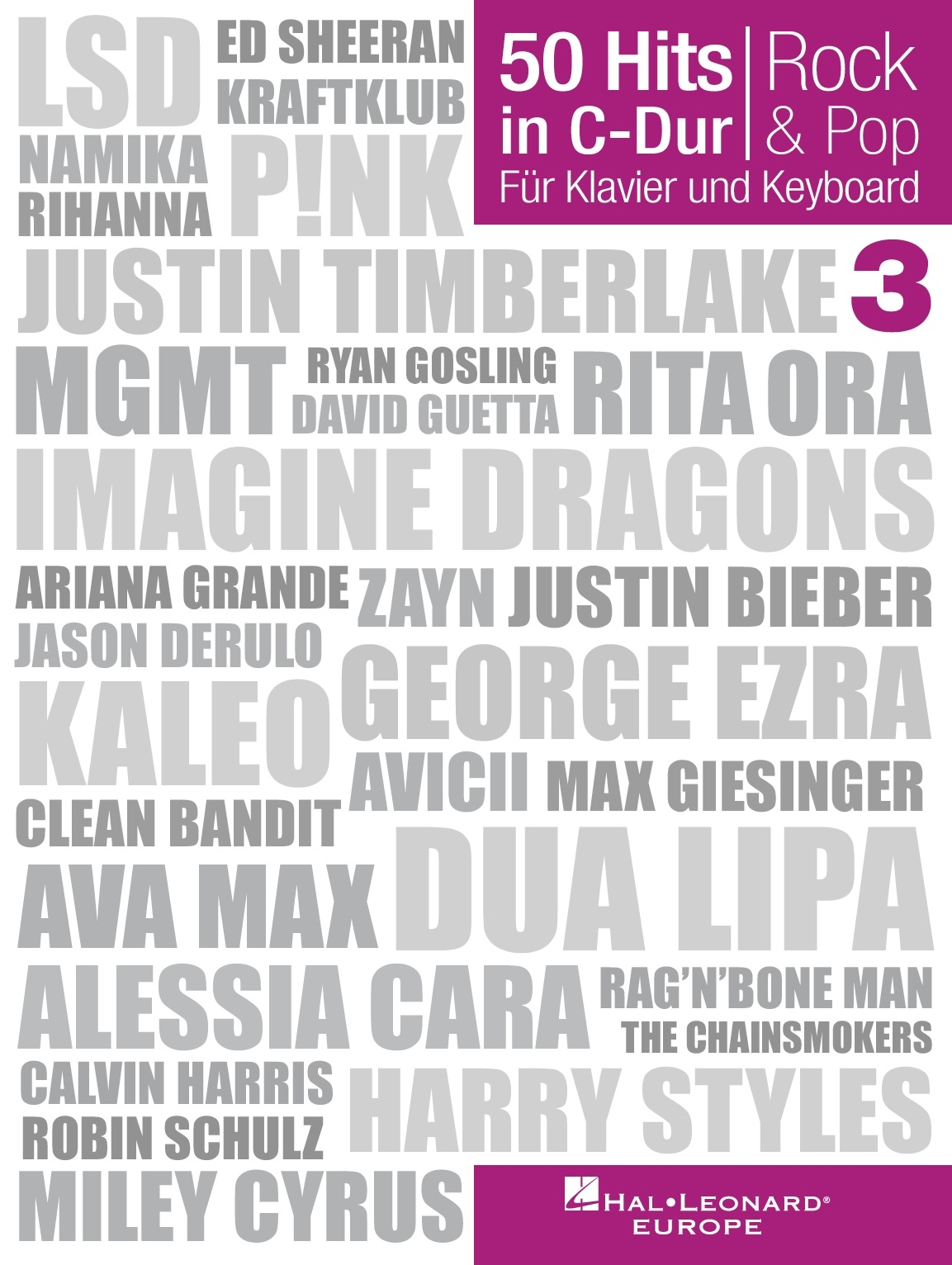 50 Hits in C-Dur: Rock & Pop Band 3 - Für Klavier und Keyboard