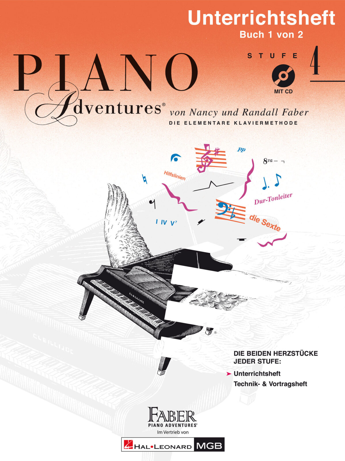 Piano Adventures: Unterrichtsheft Stufe 4 mit CD - German Edition - Deutsche Ausgabe