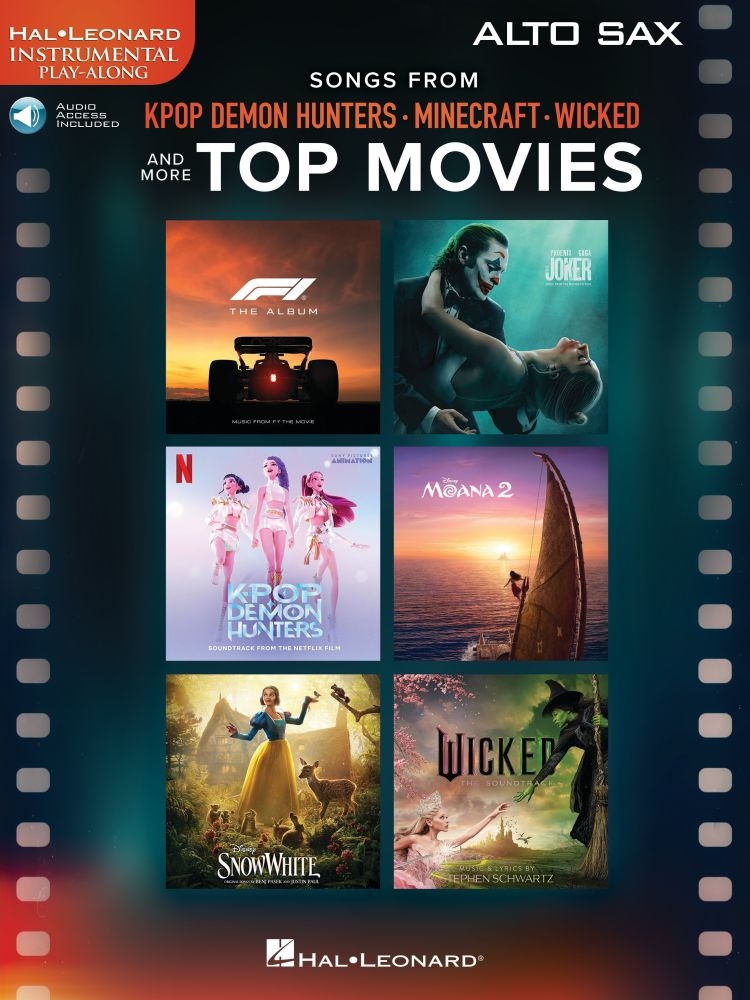 Songs from KPop Demon Hunters, Minecraft, Wicked - and More Top Movies. Alto Sax Play-Along Book with Online Audio