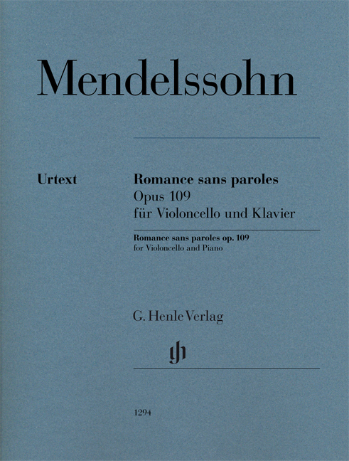 Romance sans paroles op. 109 - for Violoncello and Piano, with marked and unmarked string part