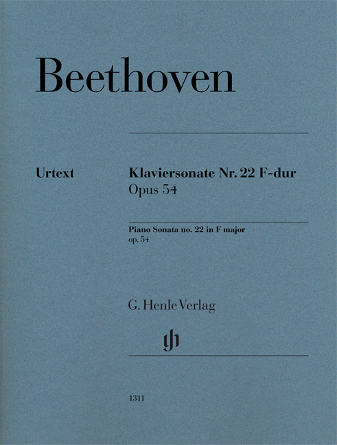 Piano Sonata No. 22 In F Op. 54 - Single Edition from HN 34